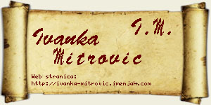 Ivanka Mitrović vizit kartica